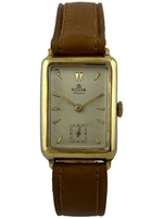 Art Deco Bifora Handaufzug mit vergoldetem Gehäuse