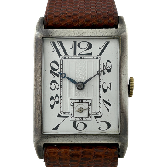 Art Deco Herald Exploding Numbers Handaufzug aus 0,800er Silber