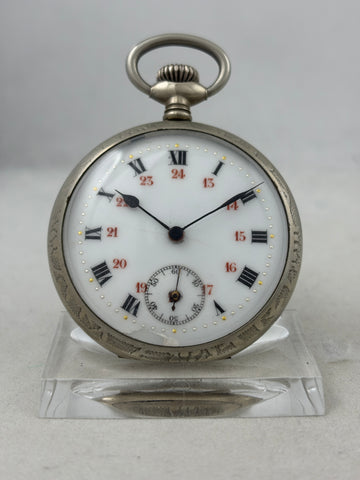 Bauern-Taschenuhr Handaufzug mit schönen Verzierungen