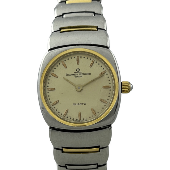 Baume & Mercier Quartz mit 18K Goldgliedern und Goldlünette