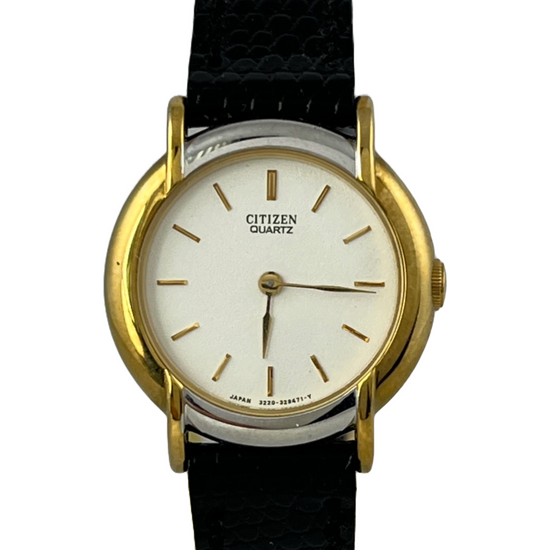 NOS Citizen Quartz mit Lederarmband und Schild