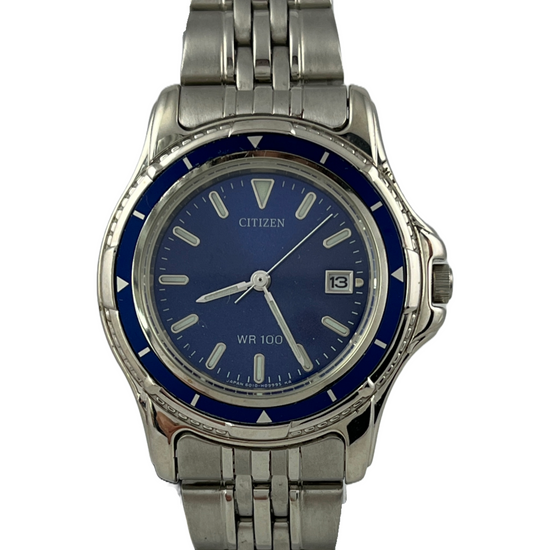 NOS Taucher Citizen WR 100 Quartz mit Datum und Lünette