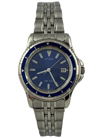 NOS Taucher Citizen WR 100 Quartz mit Datum und Lünette