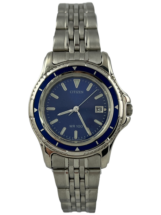 NOS Taucher Citizen WR 100 Quartz mit Datum und Lünette