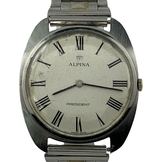 Flache Alpina Preisdent Handaufzug Peseux 7001 mit neuem Armband
