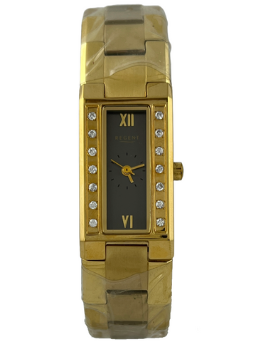 Elegante NOS Regent Quartz mit Schild und Steinen