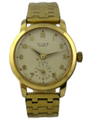 Goldene Miles Handaufzug mit Wehrmachtswerk AS 1130 und Schild