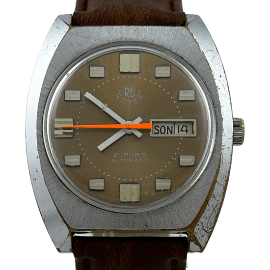 RE Watch Automatic Day & Date Kal. Ebosa mit Lederarmband
