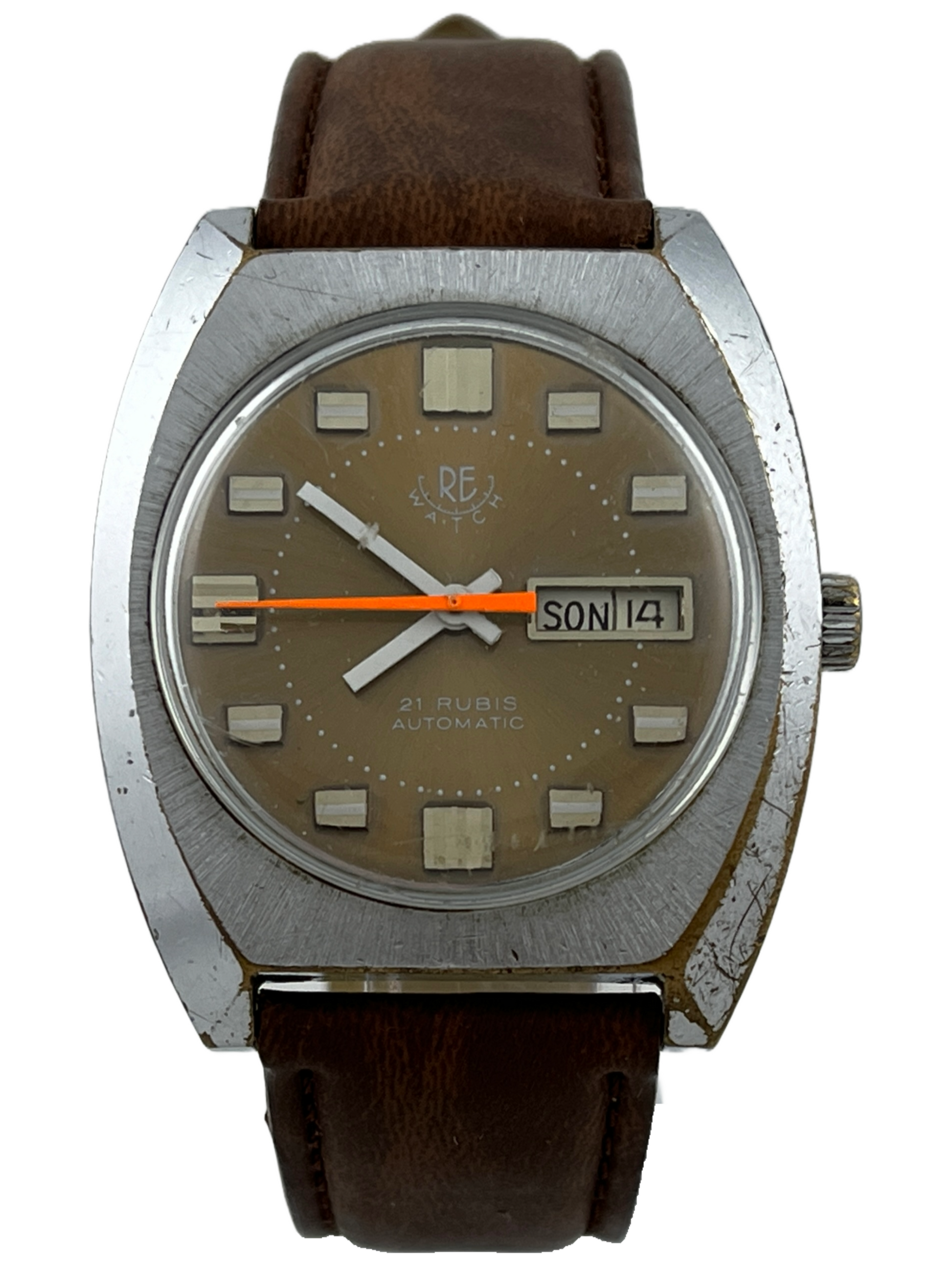 RE Watch Automatic Day & Date Kal. Ebosa mit Lederarmband
