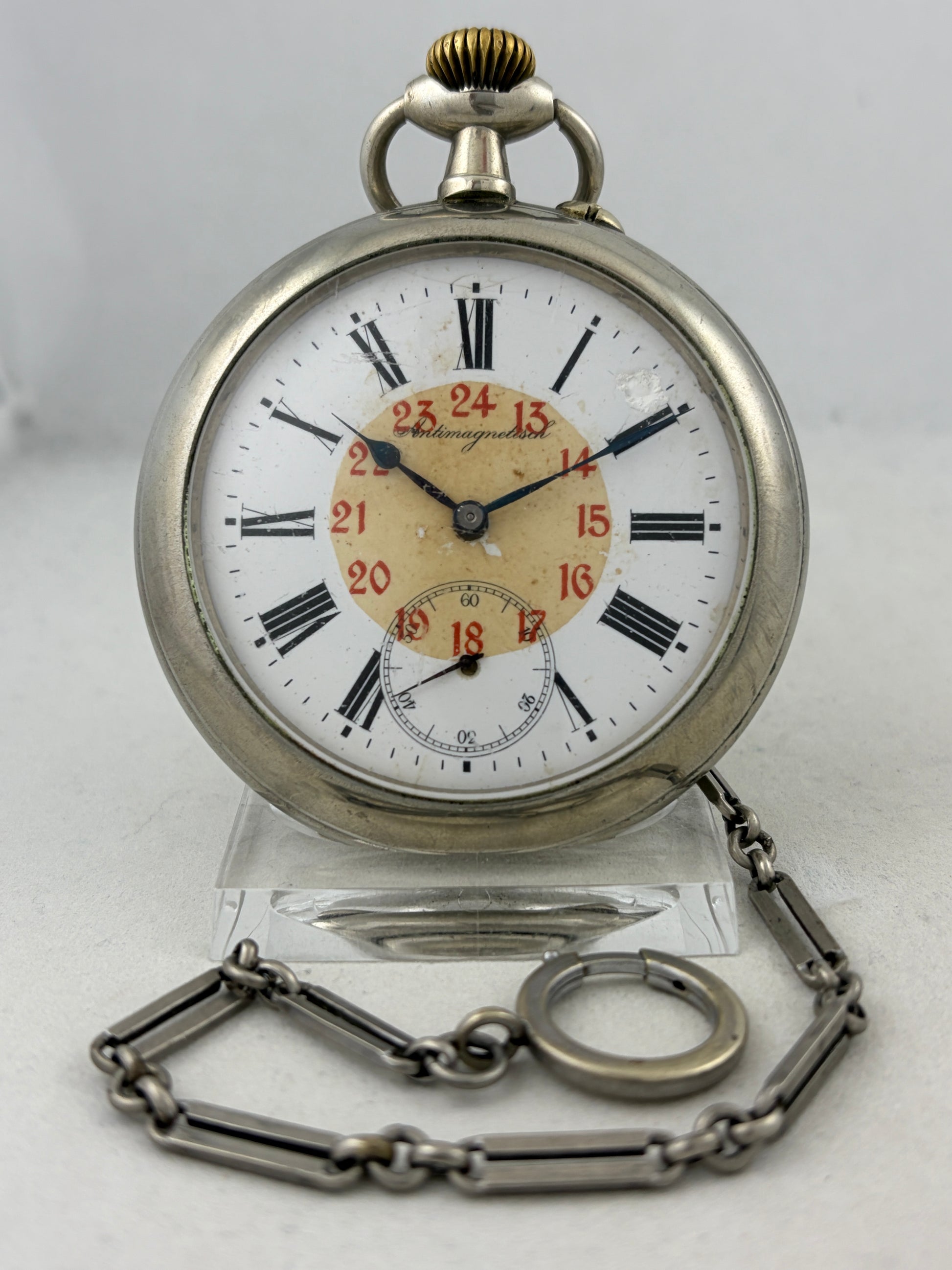 Railroad pocket watch Doxa antimagnetic manual winding 68mm