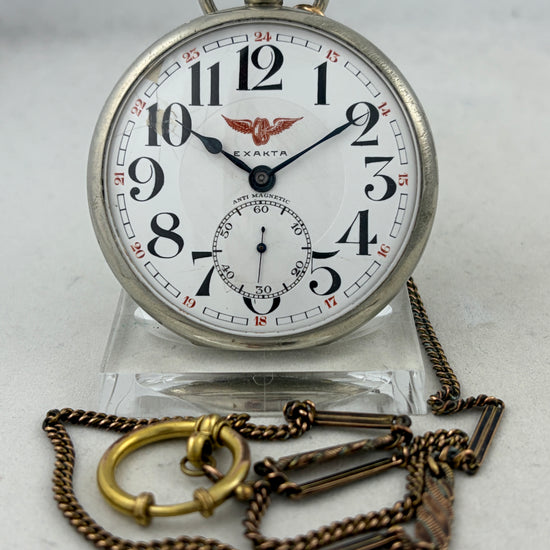 Eisenbahner-Taschenuhr Exakta Handaufzug Brevete S.G.D.G