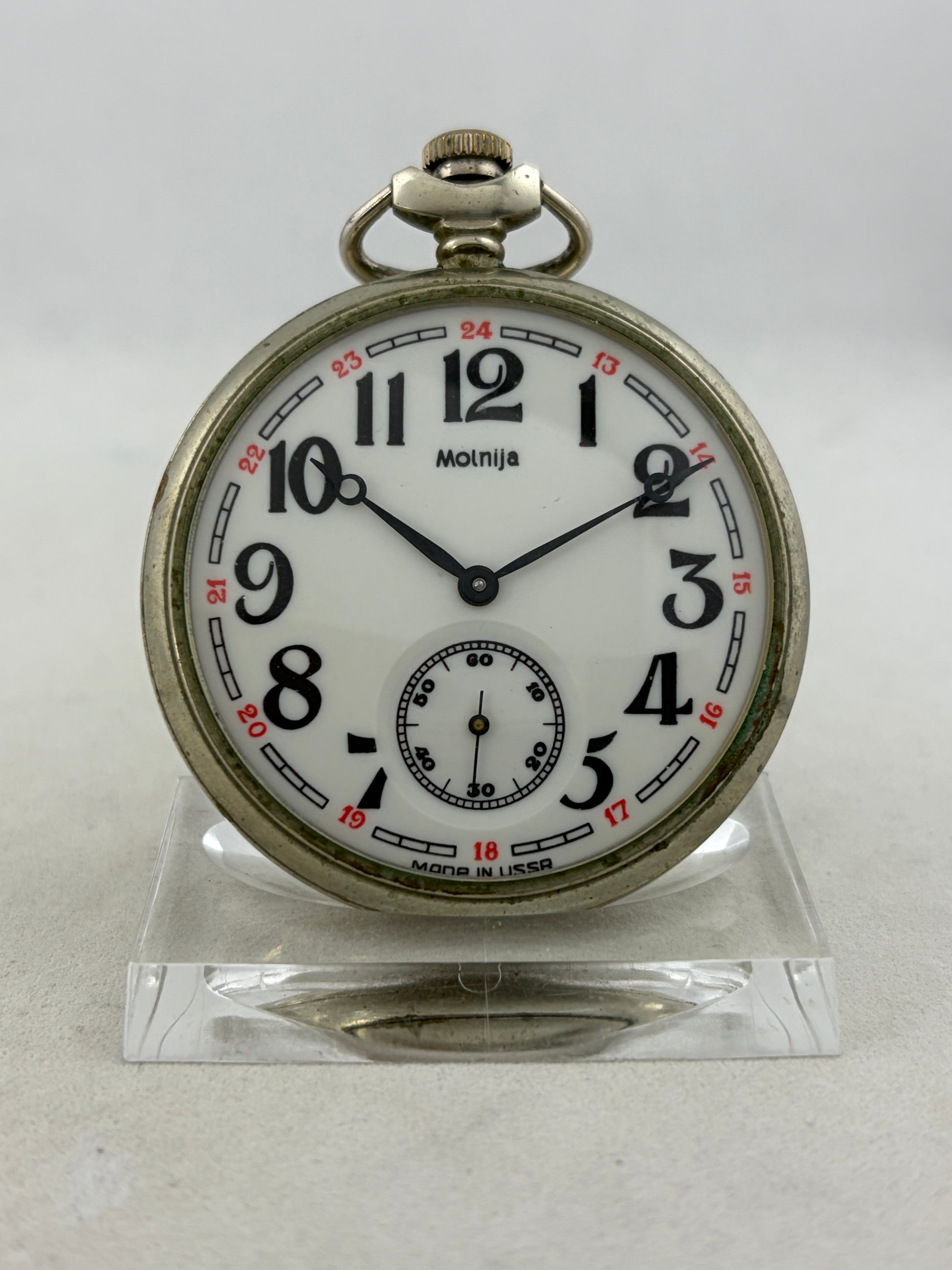 Eisenbahner-Taschenuhr Molnija Handaufzug Kal. 3602