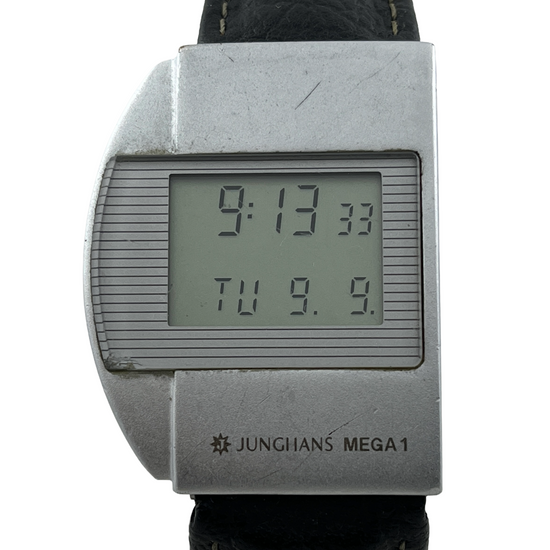 Funkuhr LCD Junghans Mega 1 Quartz Day & Date
