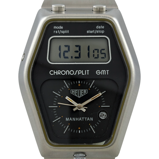 Heuer Manhattan GMT Chronosplit LCD Chronograph Full Set