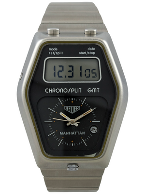 Heuer Manhattan GMT Chronosplit LCD Chronograph Full Set
