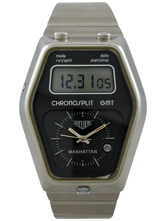 Heuer Manhattan GMT Chronosplit LCD Chronograph Full Set