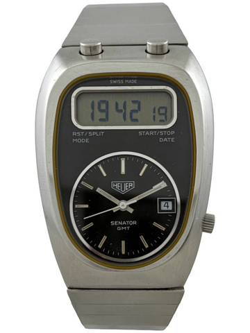 Heuer Senator GMT Chronosplit LCD Chronograph mit Box