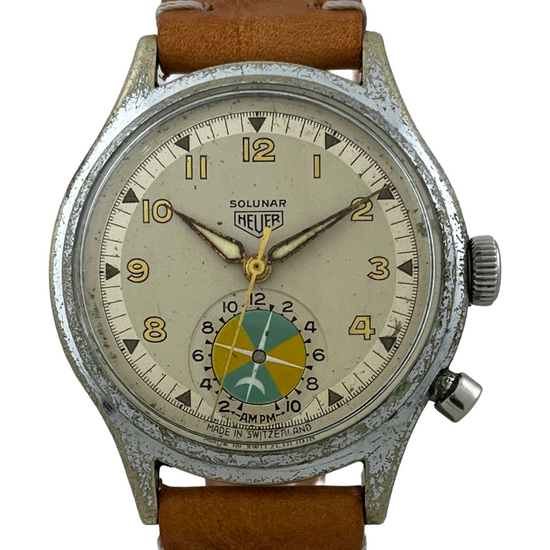 Heuer Solunar Handaufzug mit Gezeiten-Anzeige aus 1949
