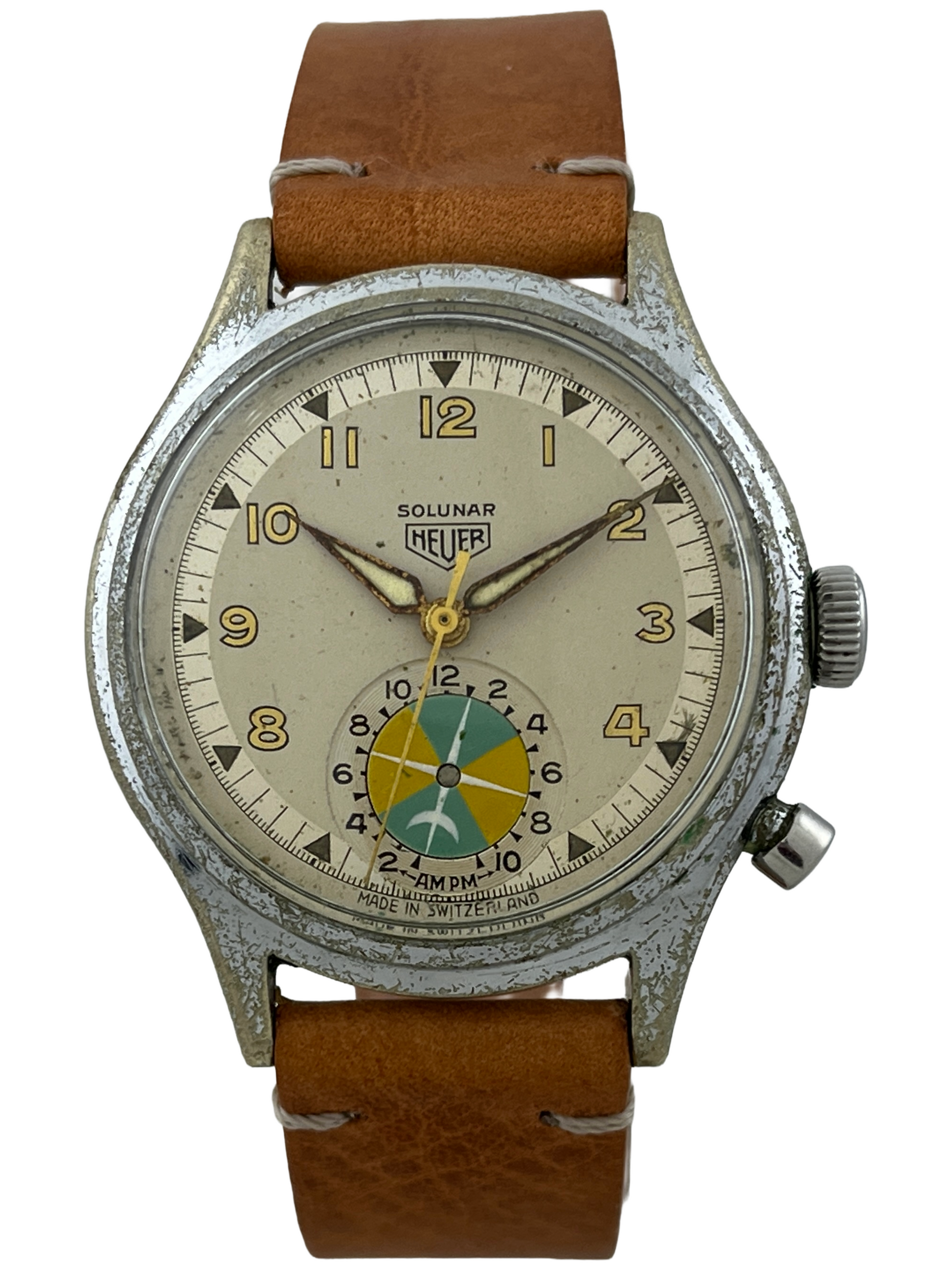 Heuer Solunar Handaufzug mit Gezeiten-Anzeige aus 1949