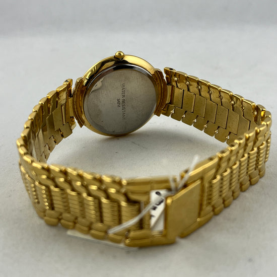 Goldene NOS Jean Marcel Quartz mit Datum und Schild