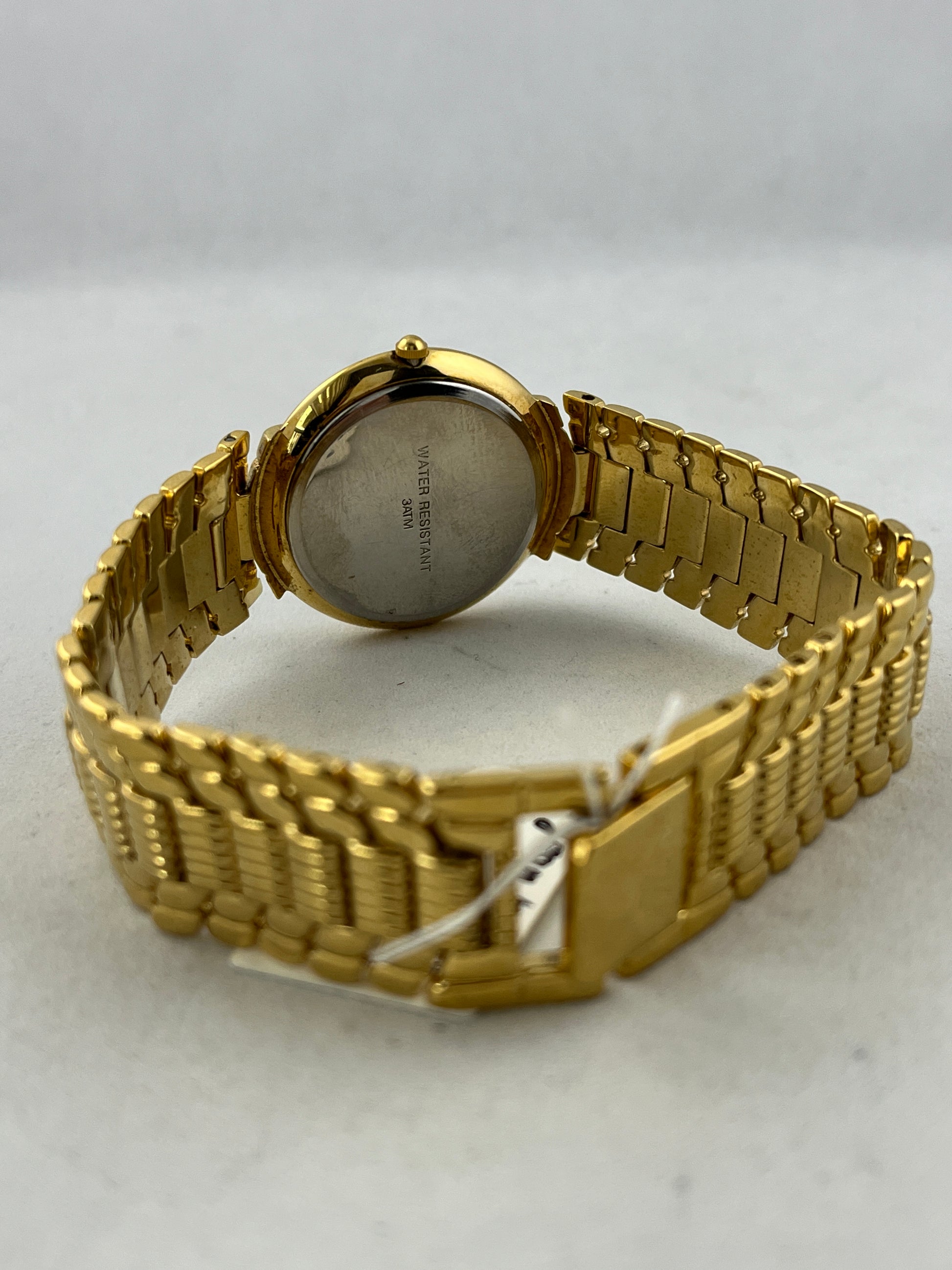 Goldene NOS Jean Marcel Quartz mit Datum und Schild