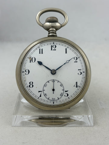 Taschenuhr Handaufzug mit Nickel-Gehäuse