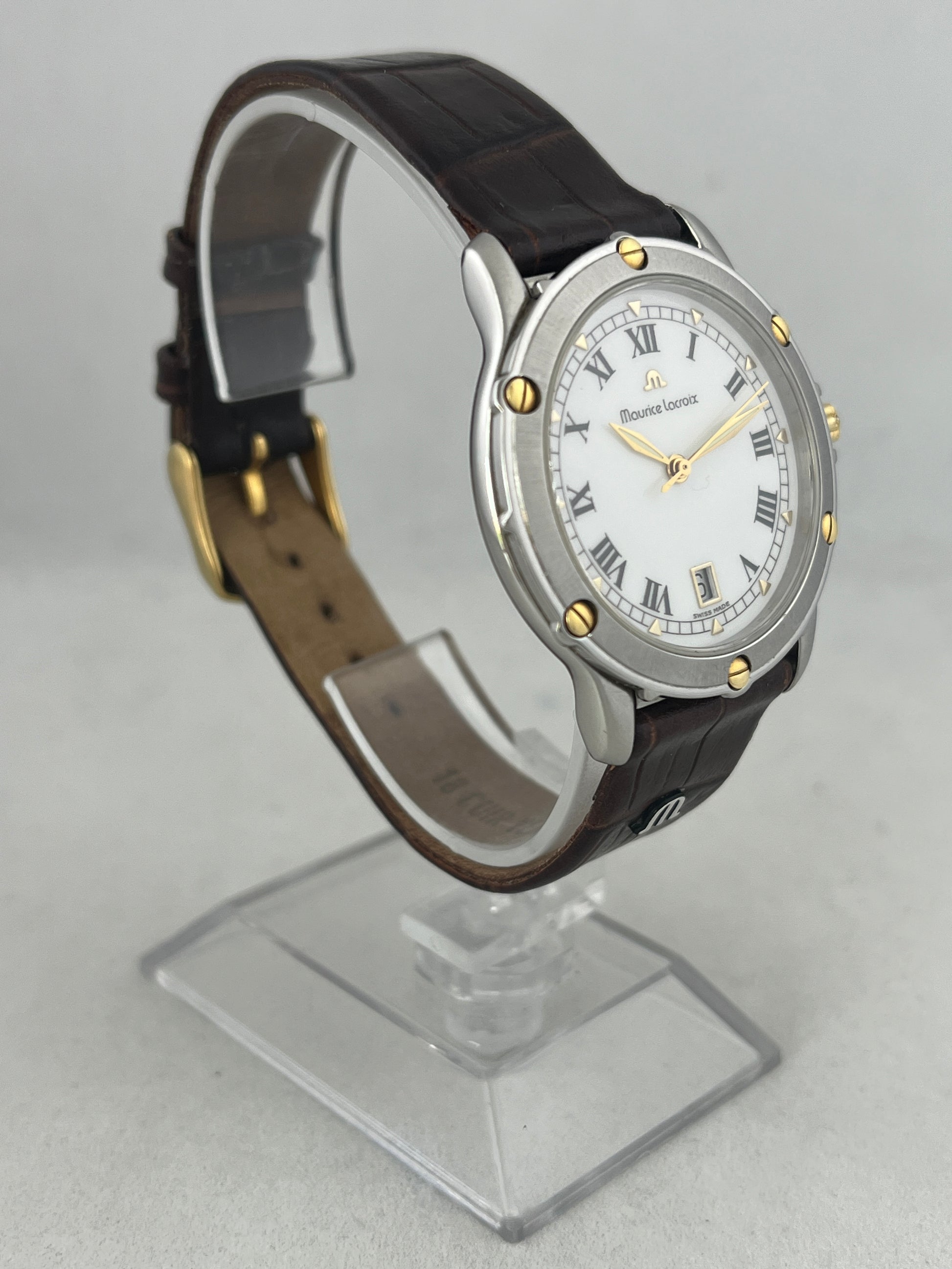 Buy golden Maurice Lacroix Quartz with date and bracelet online