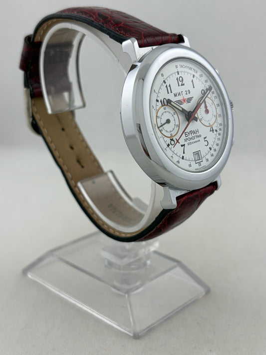 Poljot Buran MIG 29 Handaufzug Flieger Chronograph Kal. 3133
