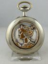 Solid pocket watch 69mm Argentan manual winding with enamel