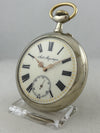 Solid pocket watch 69mm Argentan manual winding with enamel