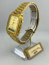 Golden NOS Citizen Alarm Chime Quartz Ana-Digi with shield