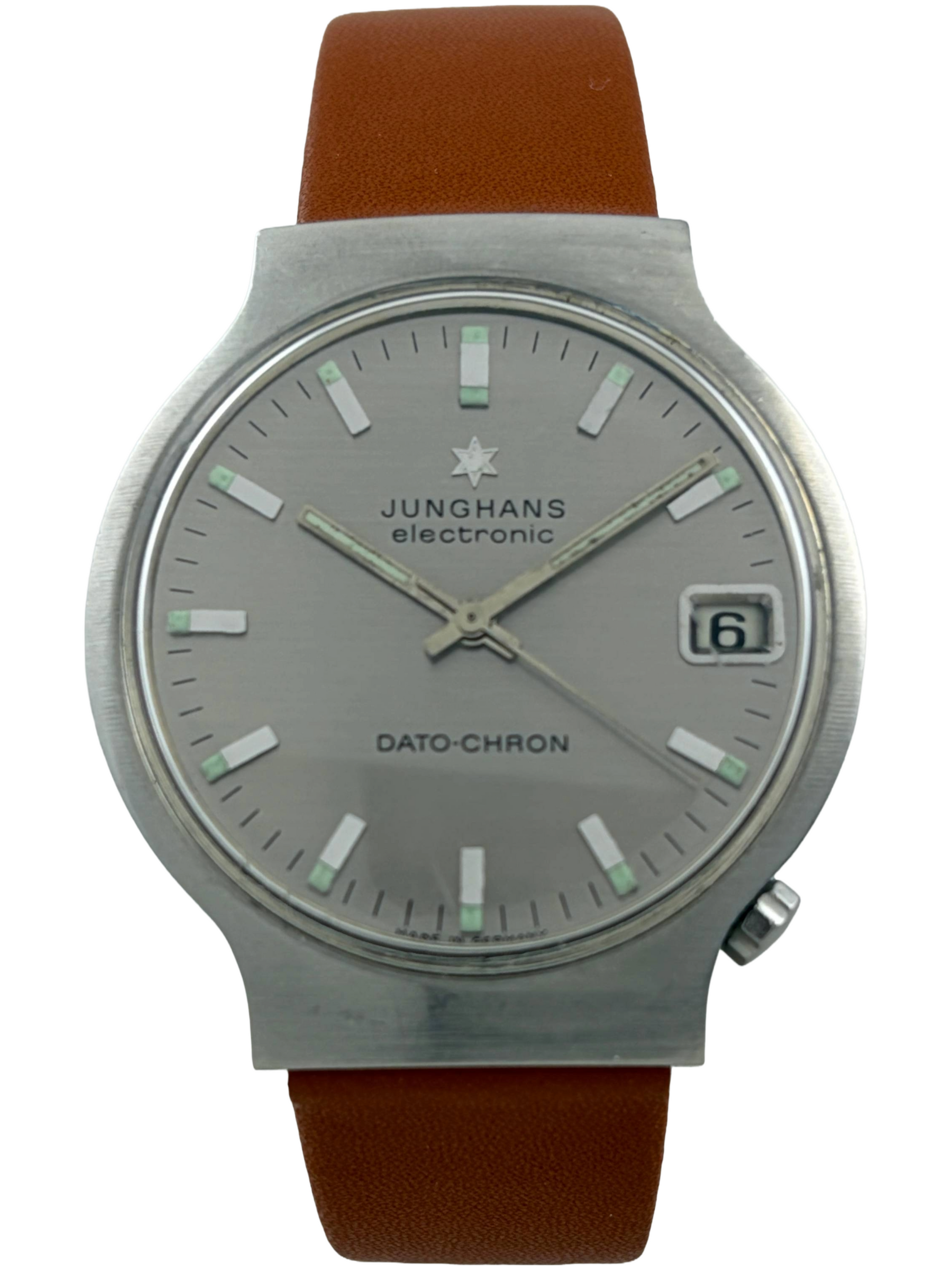 Junghans electronic Dato-Chron mit Schild