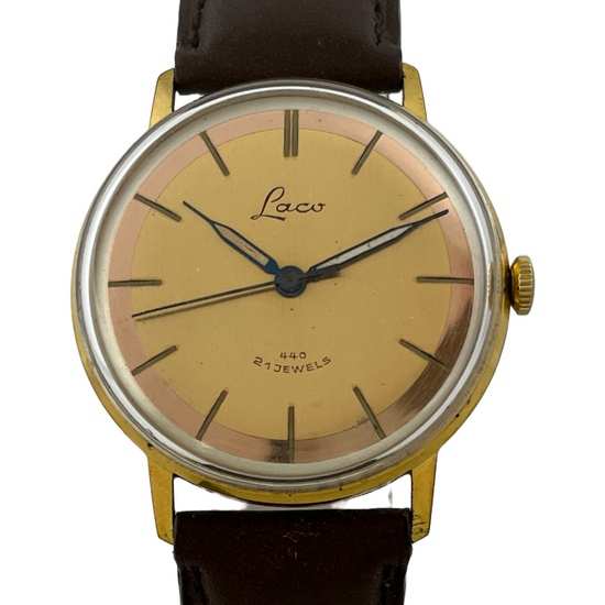 Laco Handaufzug Durowe 440 mit spiegelndem Ziffernblatt