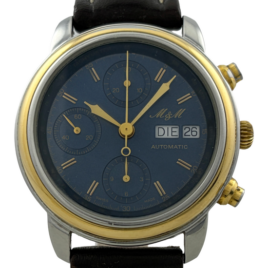 M&M Automatik Chronograph Valjoux 7750 mit Glasboden