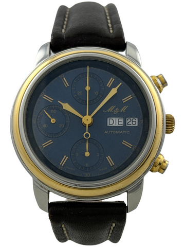 M&M Automatik Chronograph Valjoux 7750 mit Glasboden