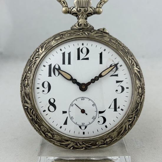 Massive Bergbau Relief Taschenuhr Handaufzug 70mm, 210g