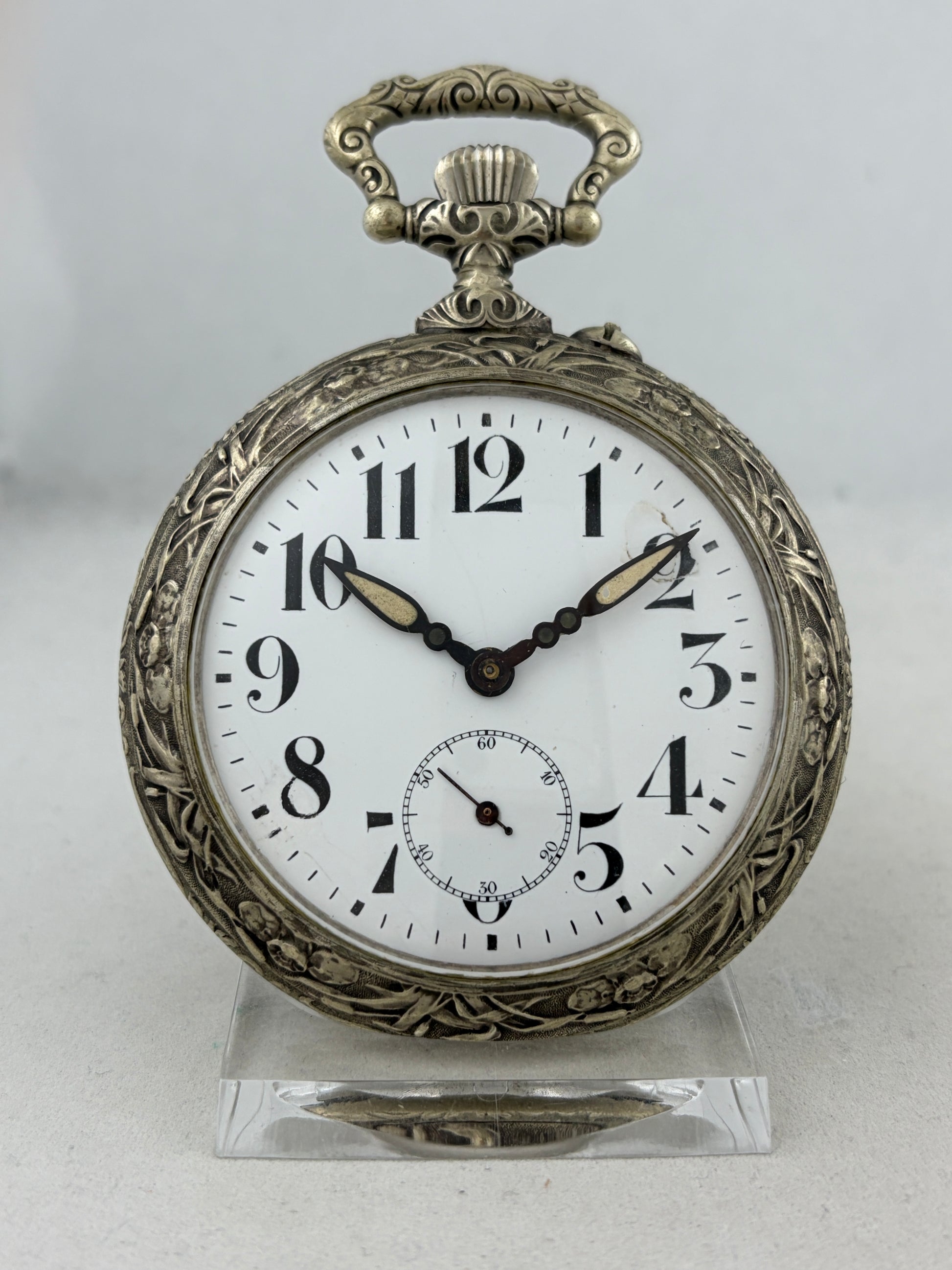 Massive Bergbau Relief Taschenuhr Handaufzug 70mm, 210g