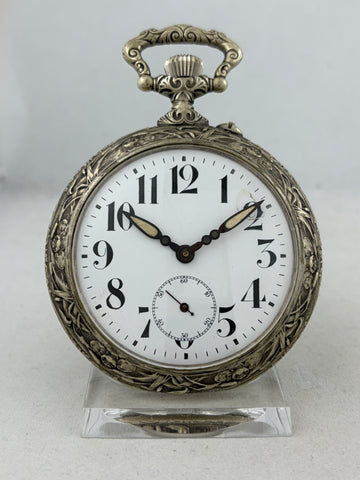 Massive Bergbau Relief Taschenuhr Handaufzug 70mm, 210g