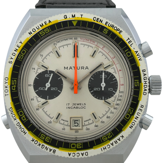 Matura World Timer Chronograph Handaufzug Valjoux 7734