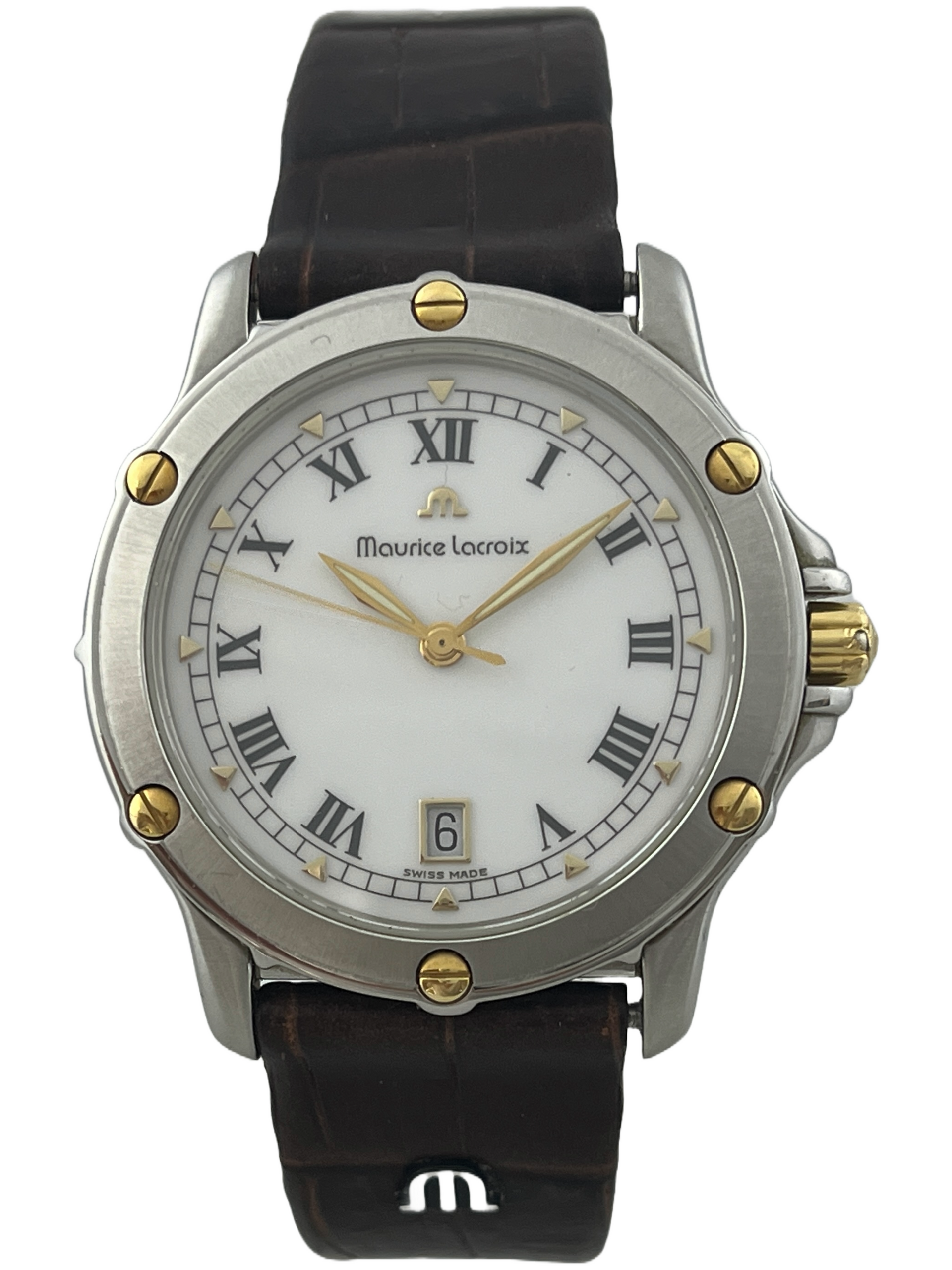 Buy golden Maurice Lacroix Quartz with date and bracelet online