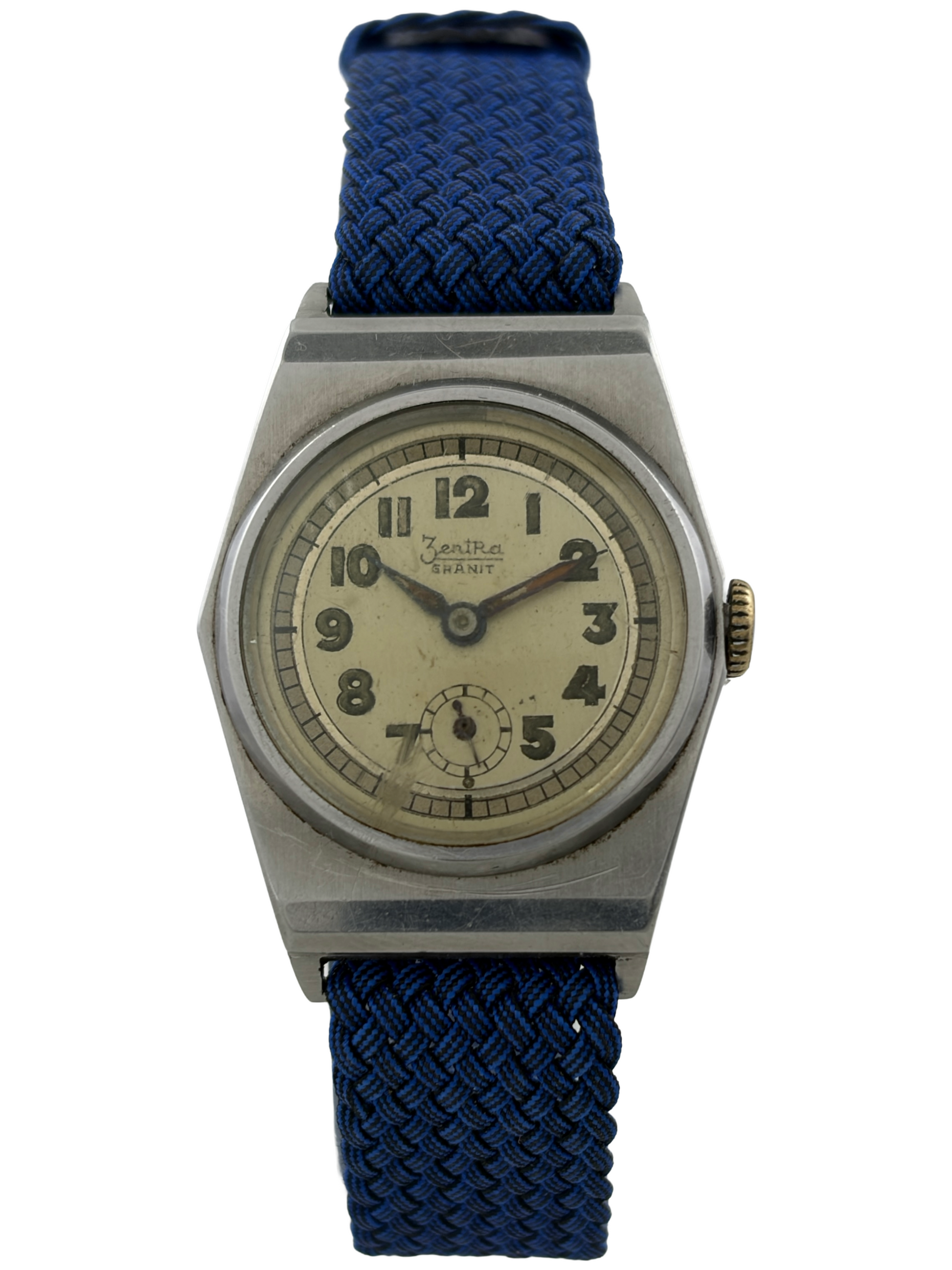 Militär Art Deco Zentra Granit Handaufzug