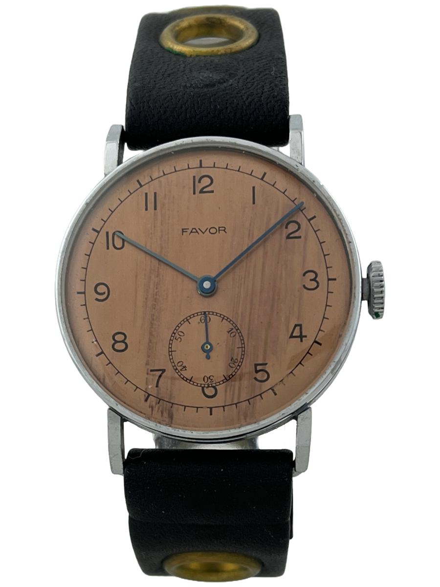 Militär Favor salmon dial Handaufzug mit kleiner Sekunde