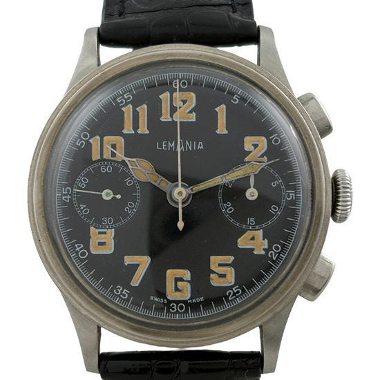 Militär Lemania Handaufzug Chronograph 37mm Kal. 15TL
