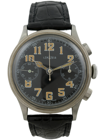 Militär Lemania Handaufzug Chronograph 37mm Kal. 15TL
