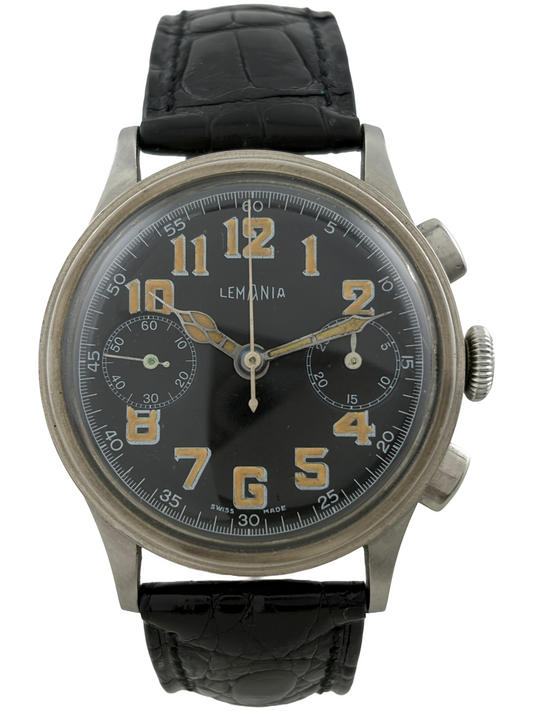 Militär Lemania Handaufzug Chronograph 37mm Kal. 15TL
