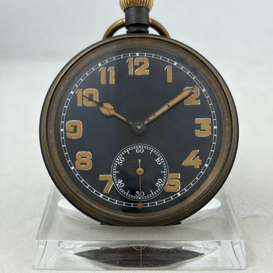Militär Taschenuhr Handaufzug mit schwarz-mattem Gehäuse