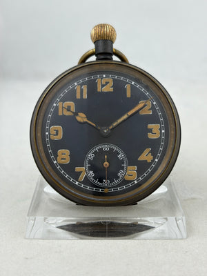 Orologio da tasca militare a carica manuale con cassa nera opaca
