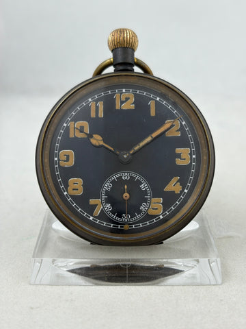 Militär Taschenuhr Handaufzug mit schwarz-mattem Gehäuse