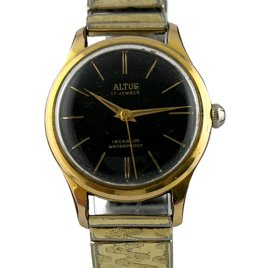 Goldene Vintage Glycine Altus Handaufzug Kal. Felsa 465N