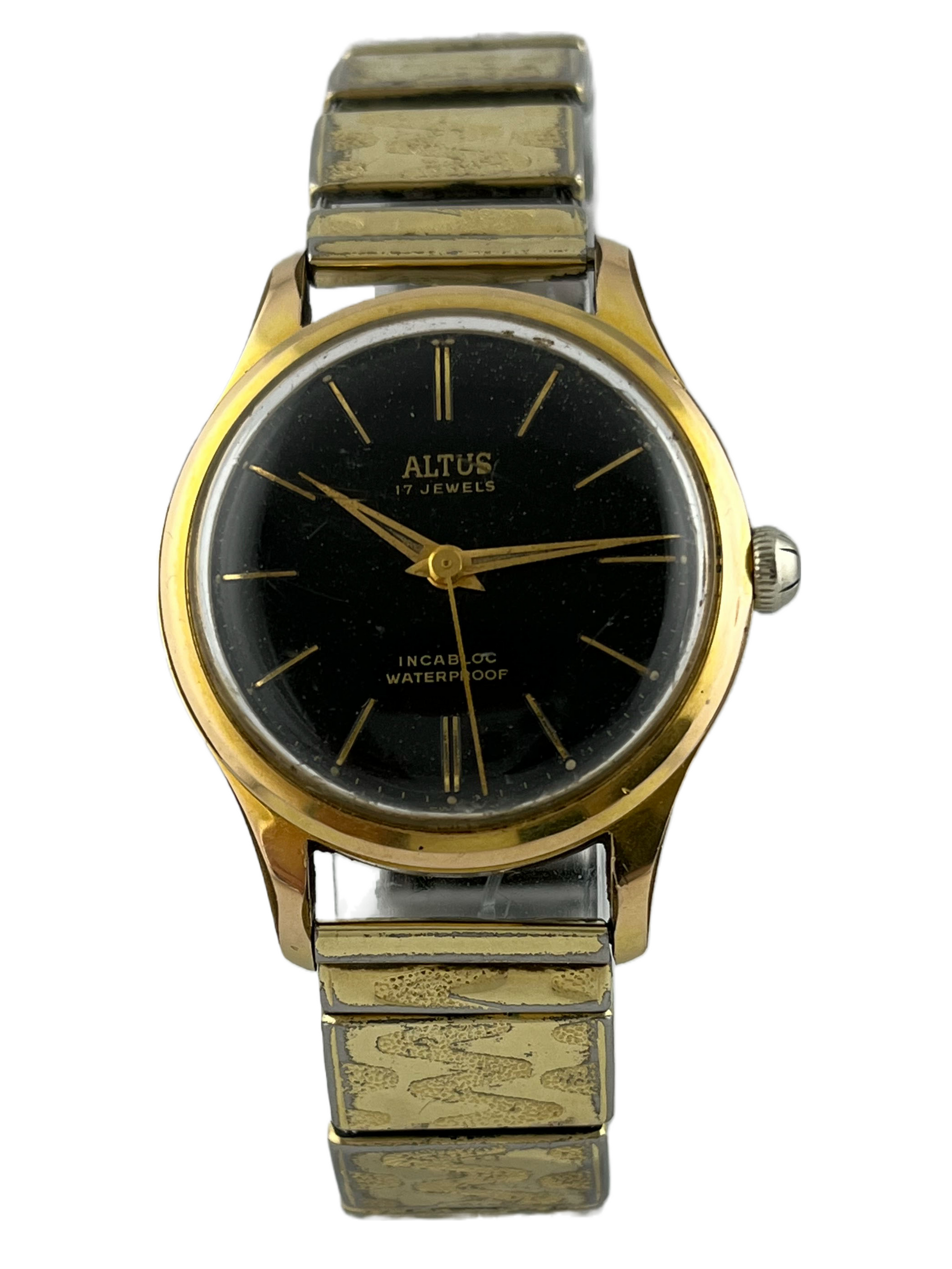 Goldene Vintage Glycine Altus Handaufzug Kal. Felsa 465N